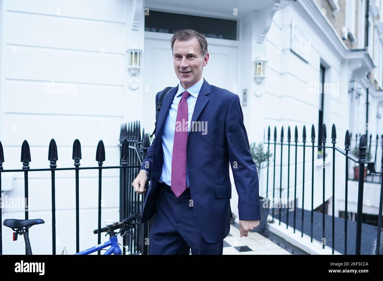 Chancellor of the Exchequer Jeremy Hunt leaves his home in London as he ...