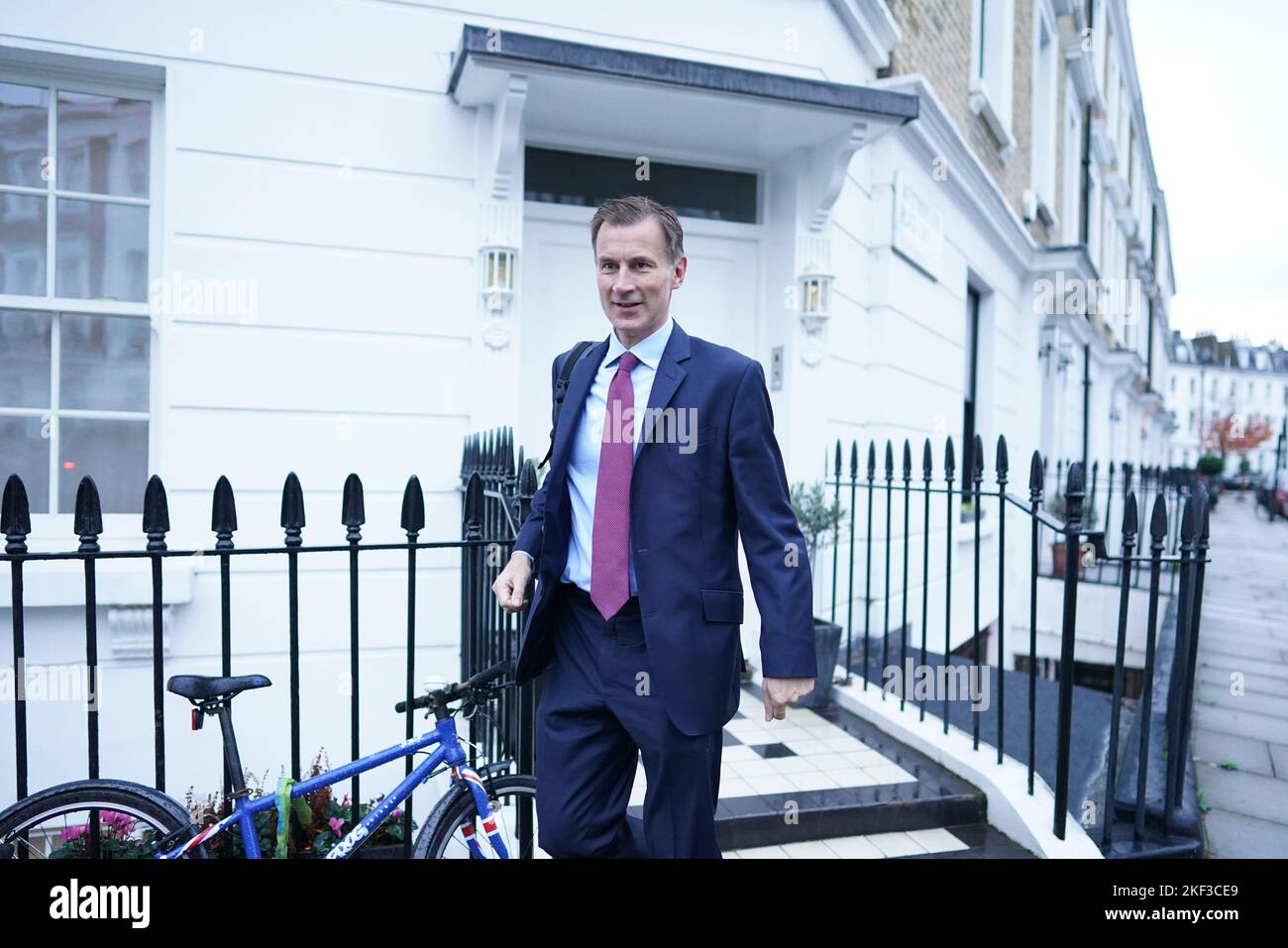 Chancellor of the Exchequer Jeremy Hunt leaves his home in London as he ...
