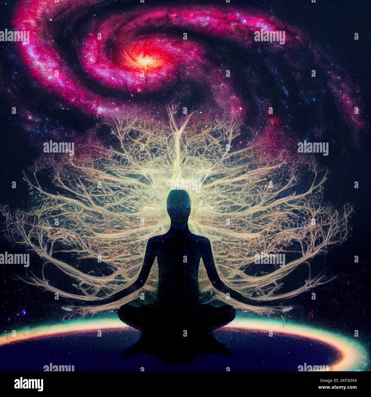 Tree Spirit Meditation, ecology reflection, human and tree intertwined ...