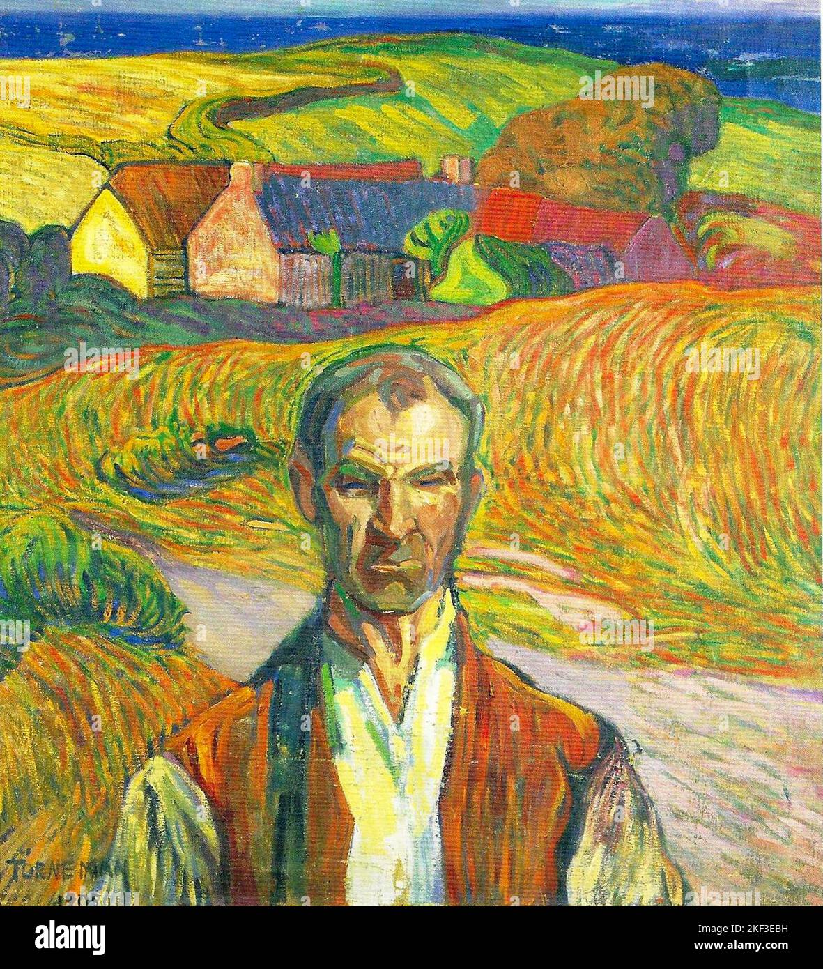 絵画 farmer paintings Farmer Whetting His Scythe - Art in Bulk
