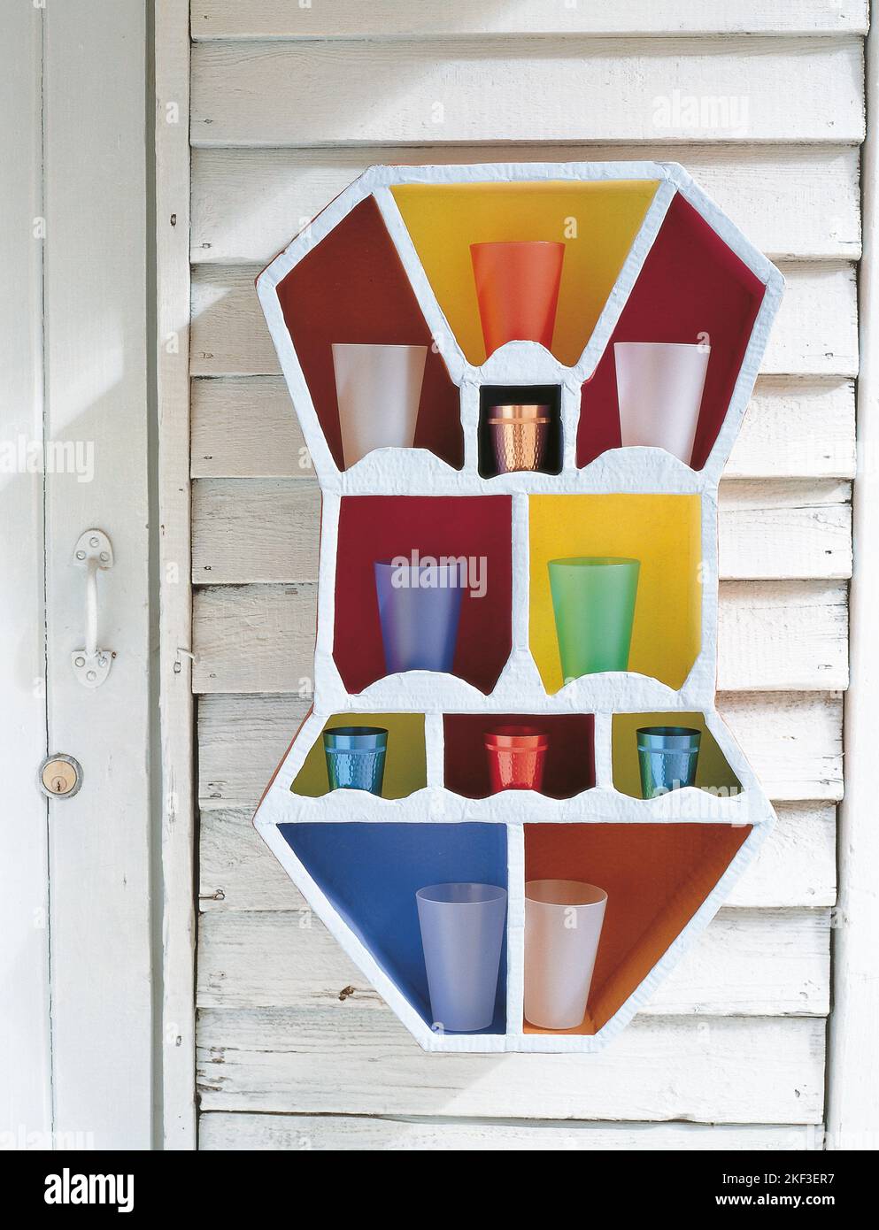 An Africanstyle shelf made from recycled materials Stock Photo Alamy