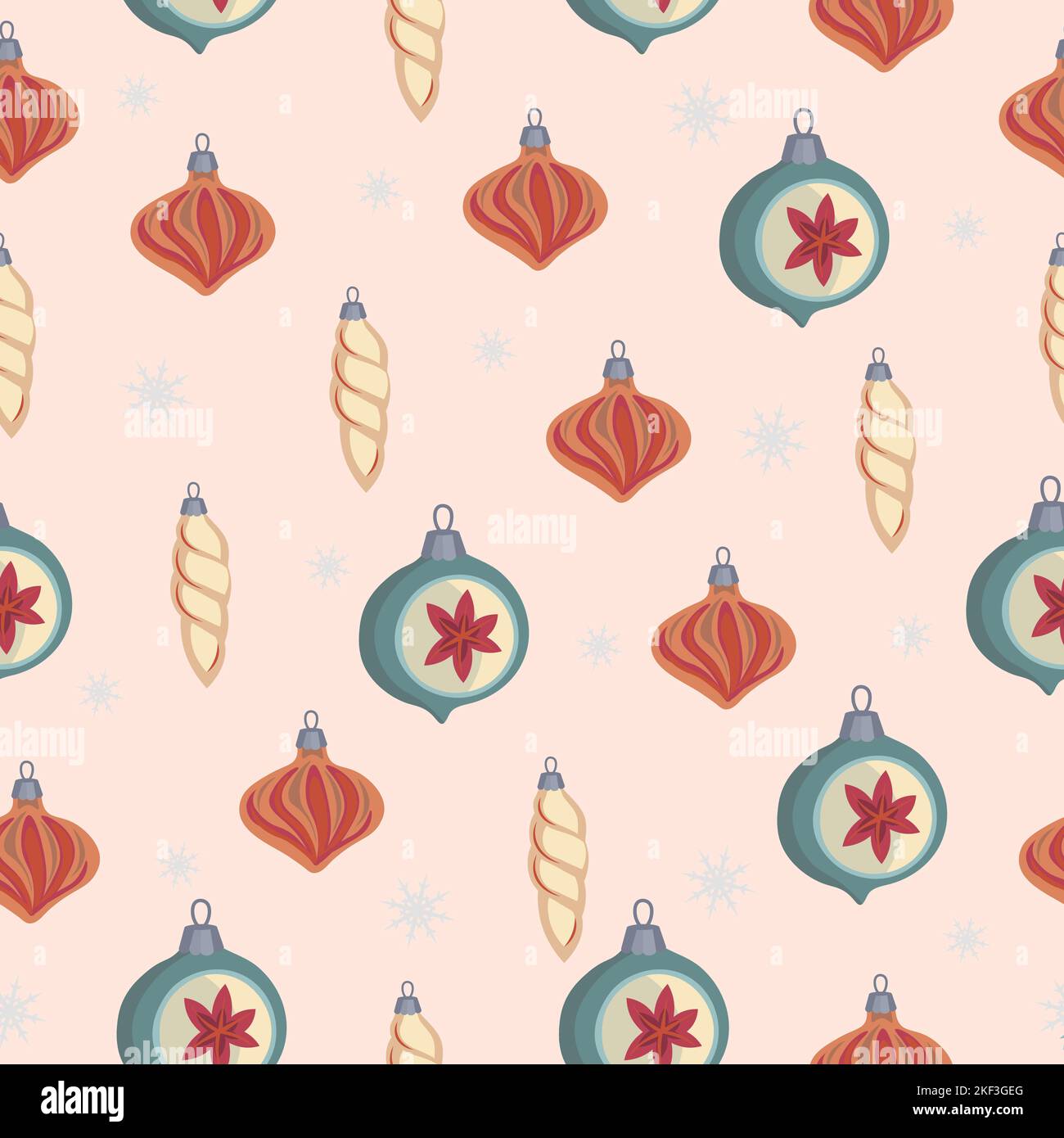 Seamless christmas pattern christmas new year tree decorations Stock Vector