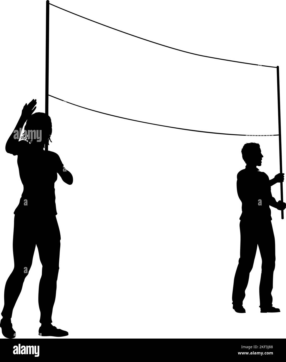 Banner Silhouette Protestors at March Rally Strike Stock Vector Image ...
