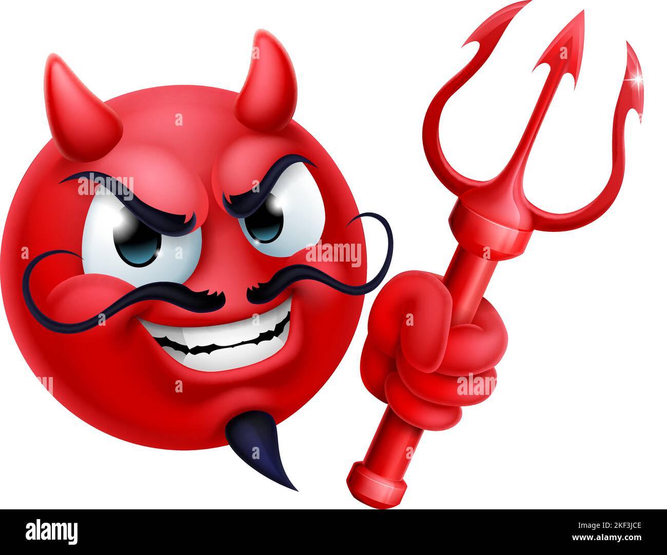 Devil Emoji Emoticon Man Face Cartoon Icon Mascot Stock Vector Image