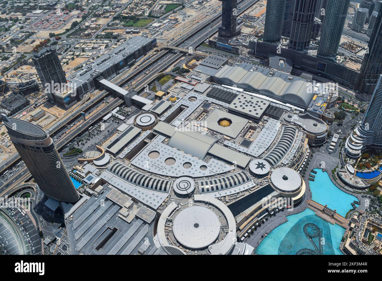 Dubai Mall from the top of Burj Khalifa. The largest shopping mall in