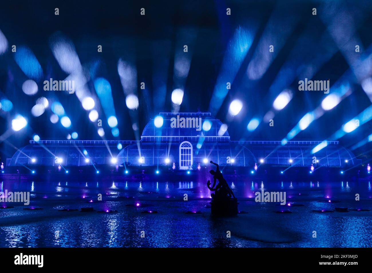 Kew Gardens, London, UK. 15th November 2022. Palm House Pond Show. Over