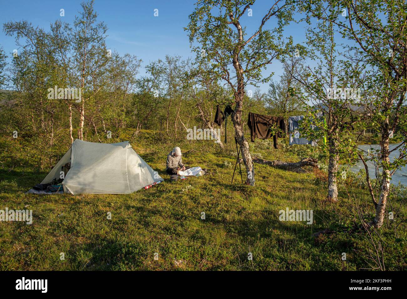 Lapland adventure tent man hi-res stock photography and images - Alamy