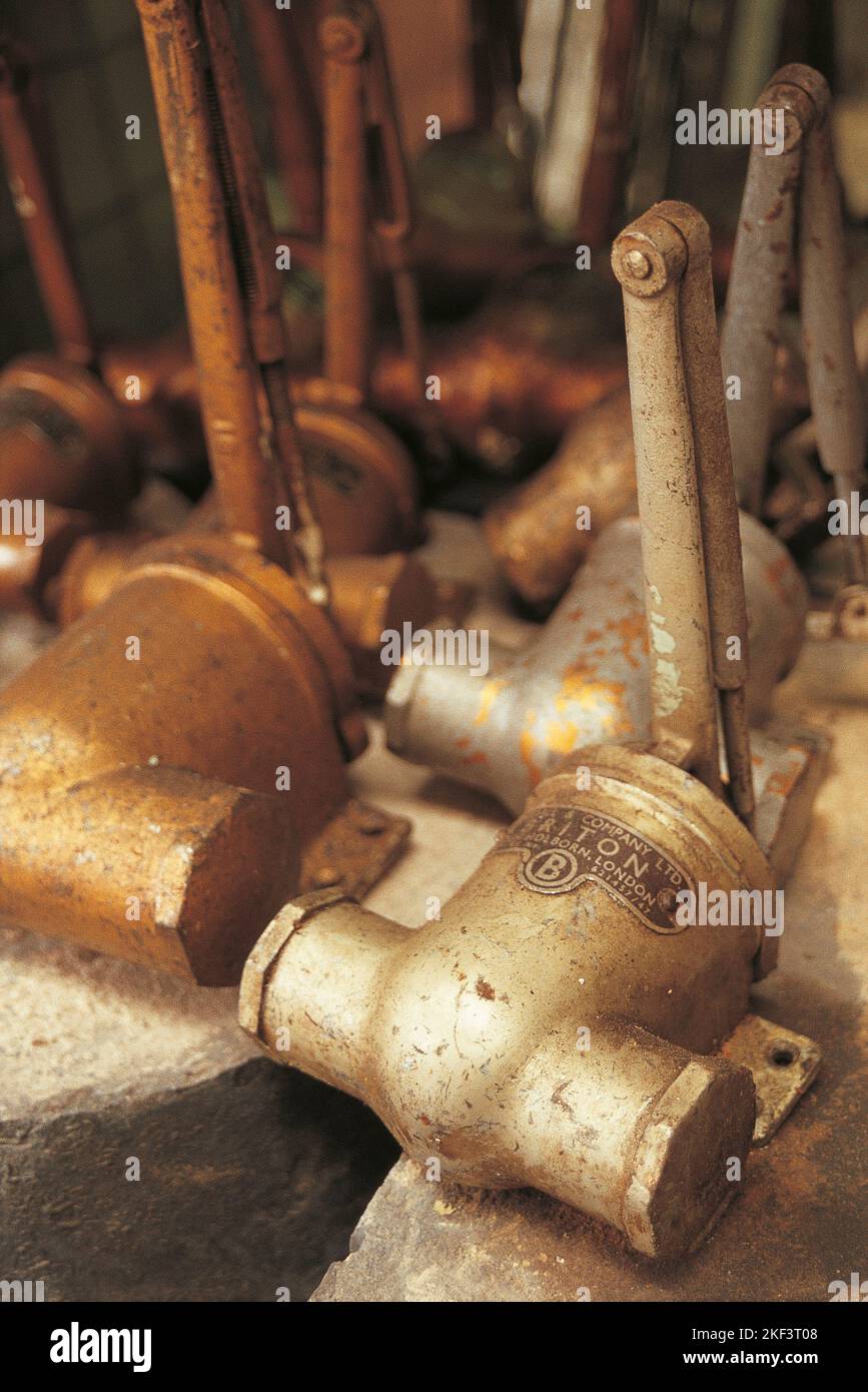 Old plumbing fittings Stock Photo