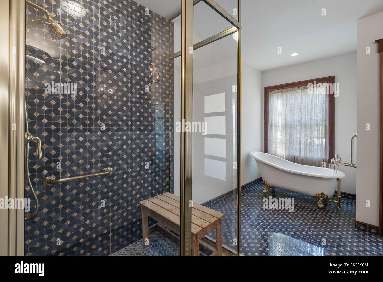 A luxurious interior design of a bathroom in a mansion Stock Photo - Alamy