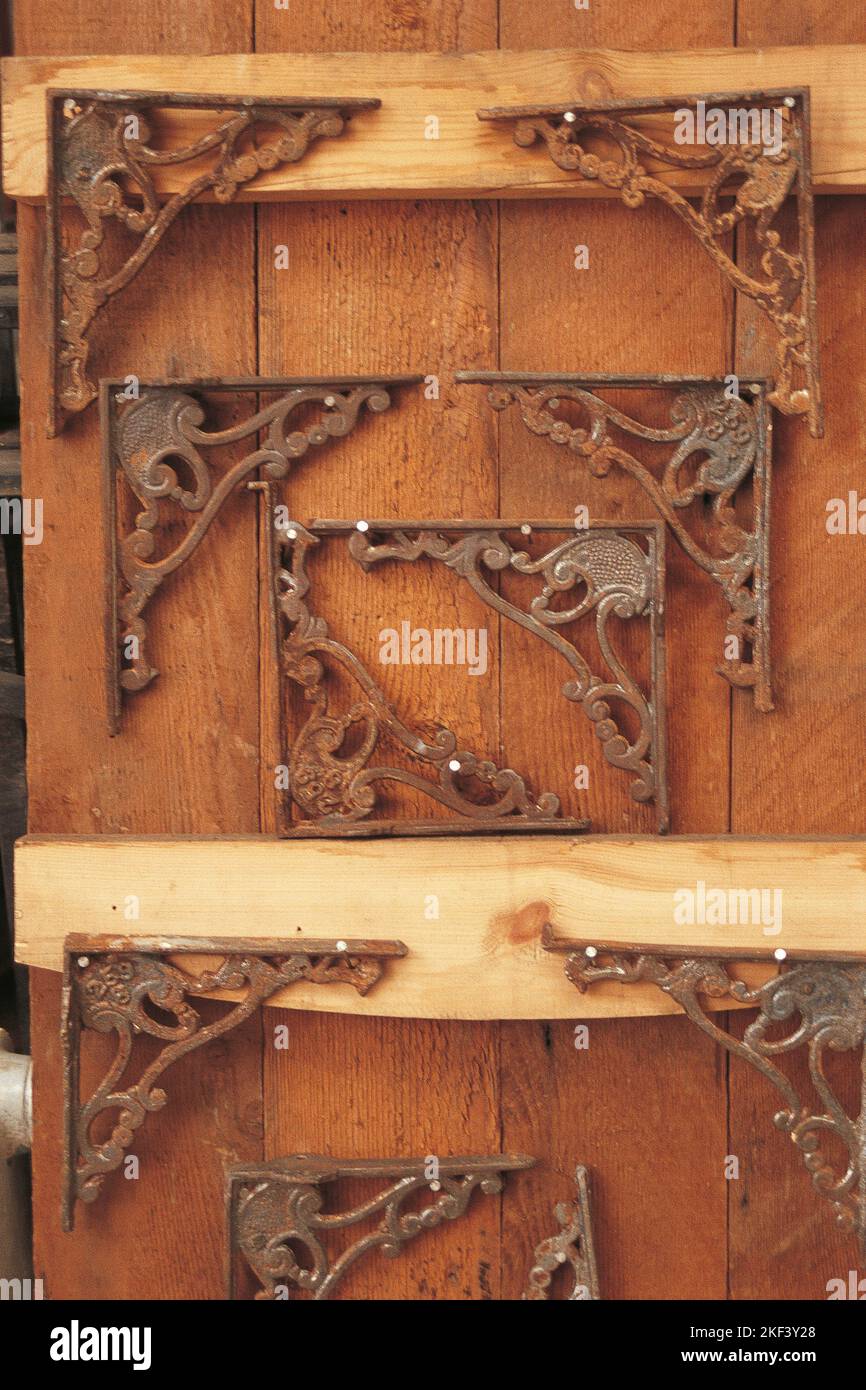 Ornamental metal corner pieces Stock Photo Alamy