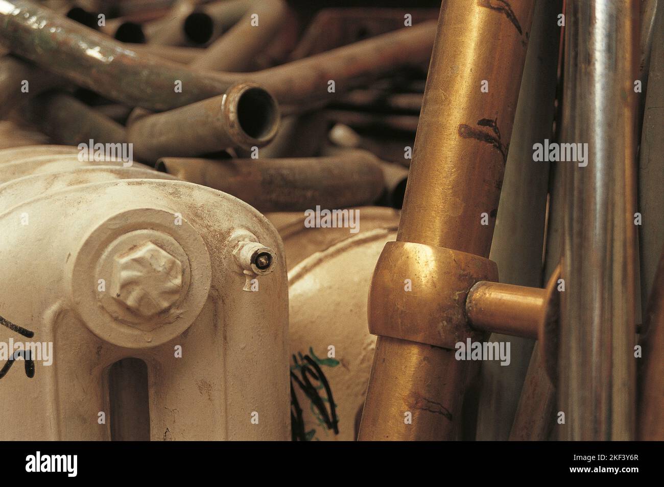 Old plumbing components Stock Photo Alamy