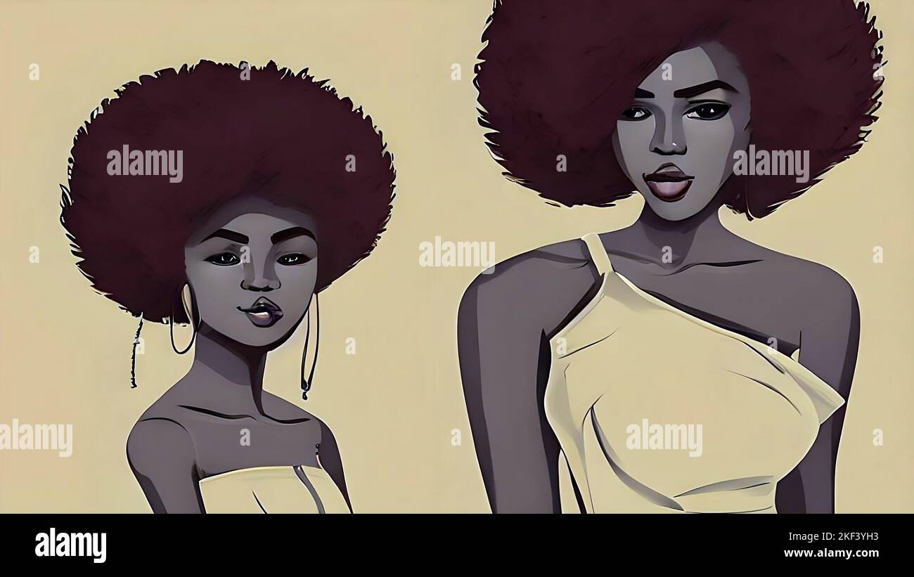 Beautiful African Woman Fashion Look, Afro Hair Stock Photo - Alamy
