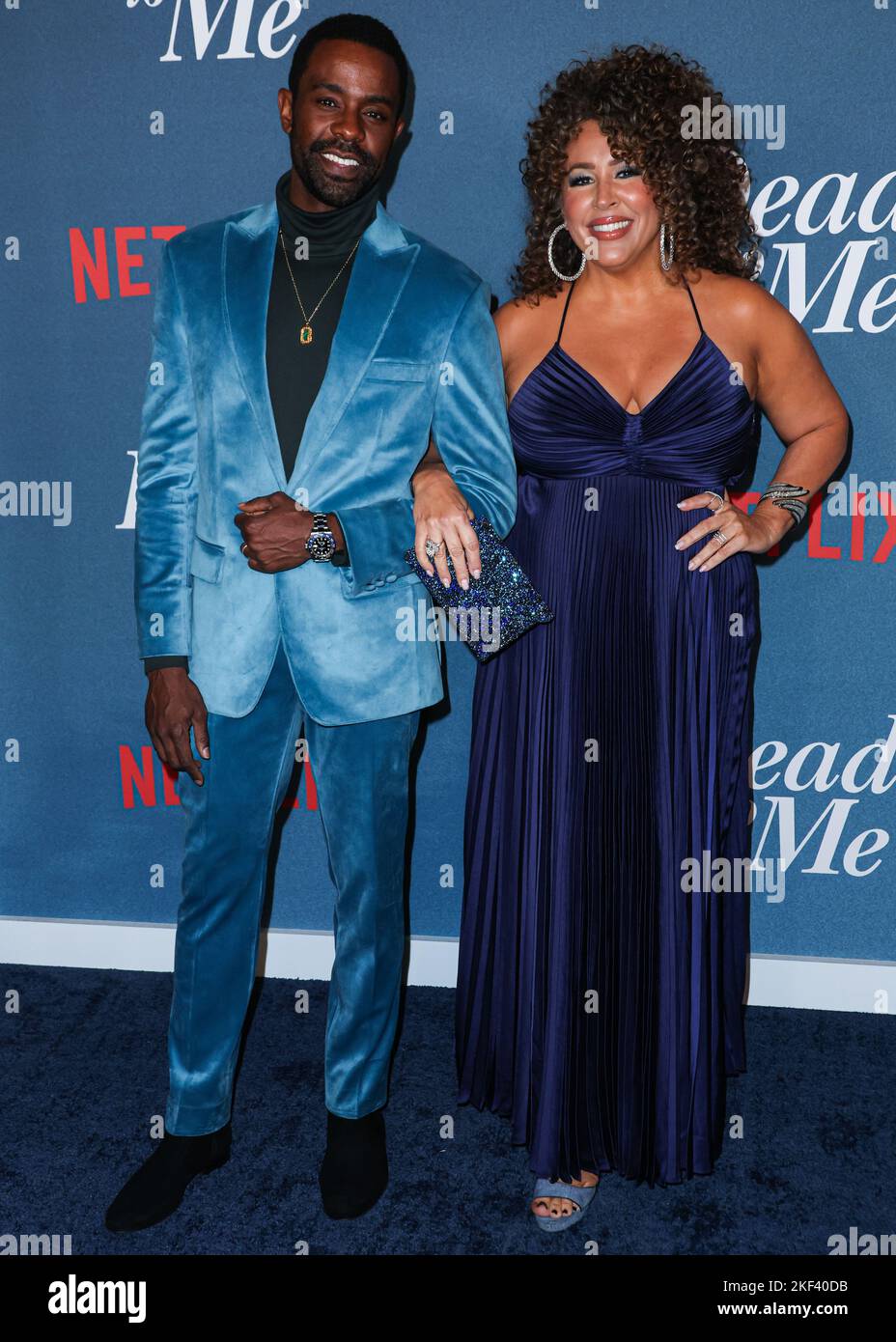 Hollywood, United States. 15th Nov, 2022. HOLLYWOOD, LOS ANGELES, CALIFORNIA, USA - NOVEMBER 15: American actor and producer Brandon Scott and American actress Diana-Maria Riva arrive at the Los Angeles Premiere Of Netflix's 'Dead To Me' Season 3 held at the Netflix Tudum Theater on November 15, 2022 in Hollywood, Los Angeles, California, United States. (Photo by Xavier Collin/Image Press Agency) Credit: Image Press Agency/Alamy Live News Stock Photo