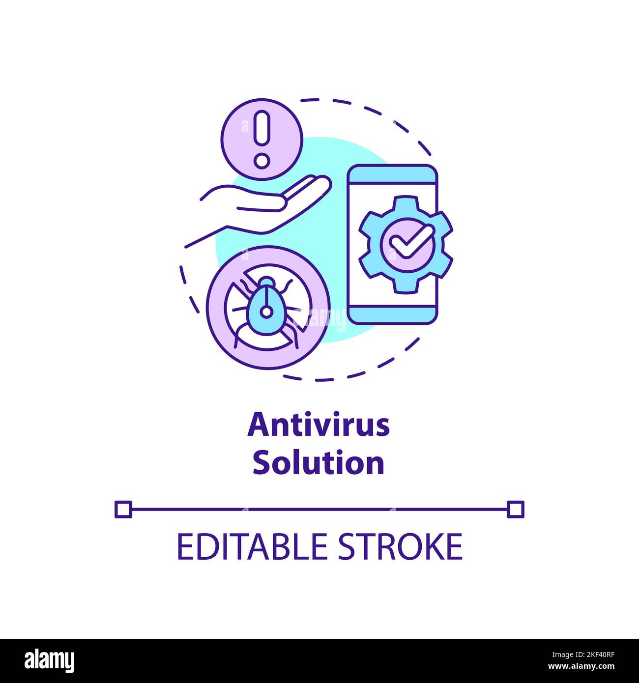 Antivirus Solution Concept Icon Stock Vector Image Art Alamy