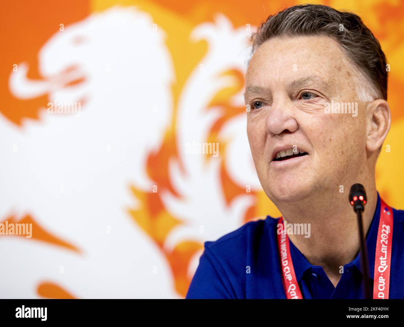 Doha, Qatar. 16th Nov, 2022. DOHA Coach Louis van Gaal during a press