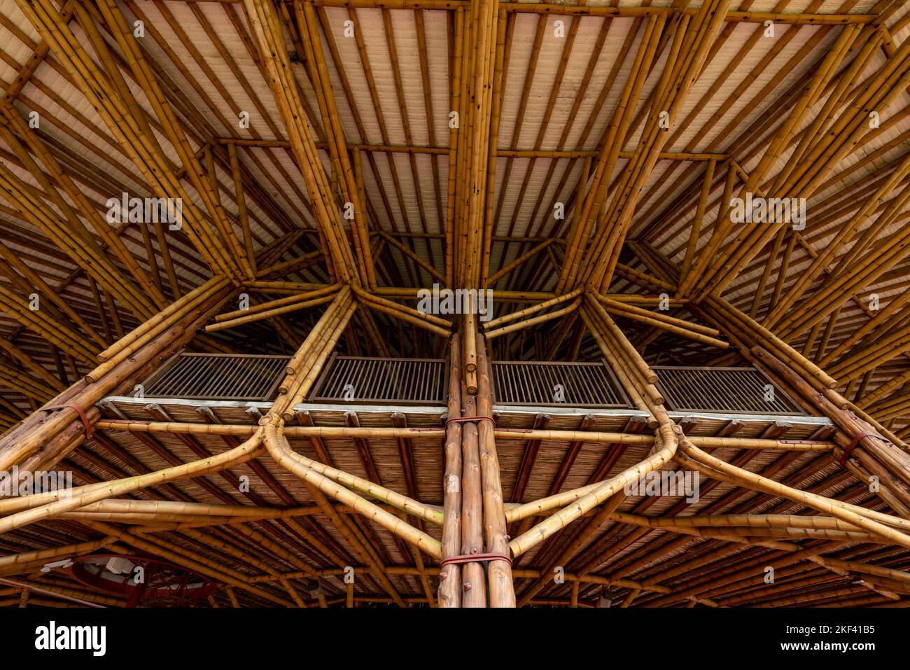 Detail of a bamboo construction in Colombia, Manizales, Caldas, Antioquia, South America Stock Photo