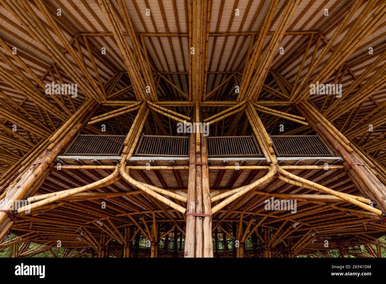 Detail of a bamboo construction in Colombia, Manizales, Caldas, Antioquia, South America Stock Photo
