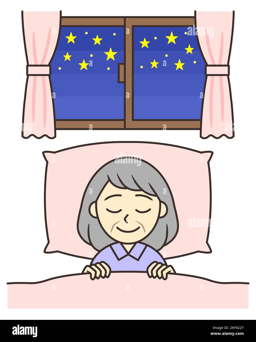 a-senior-woman-sleeping-at-night-stock-photo-alamy