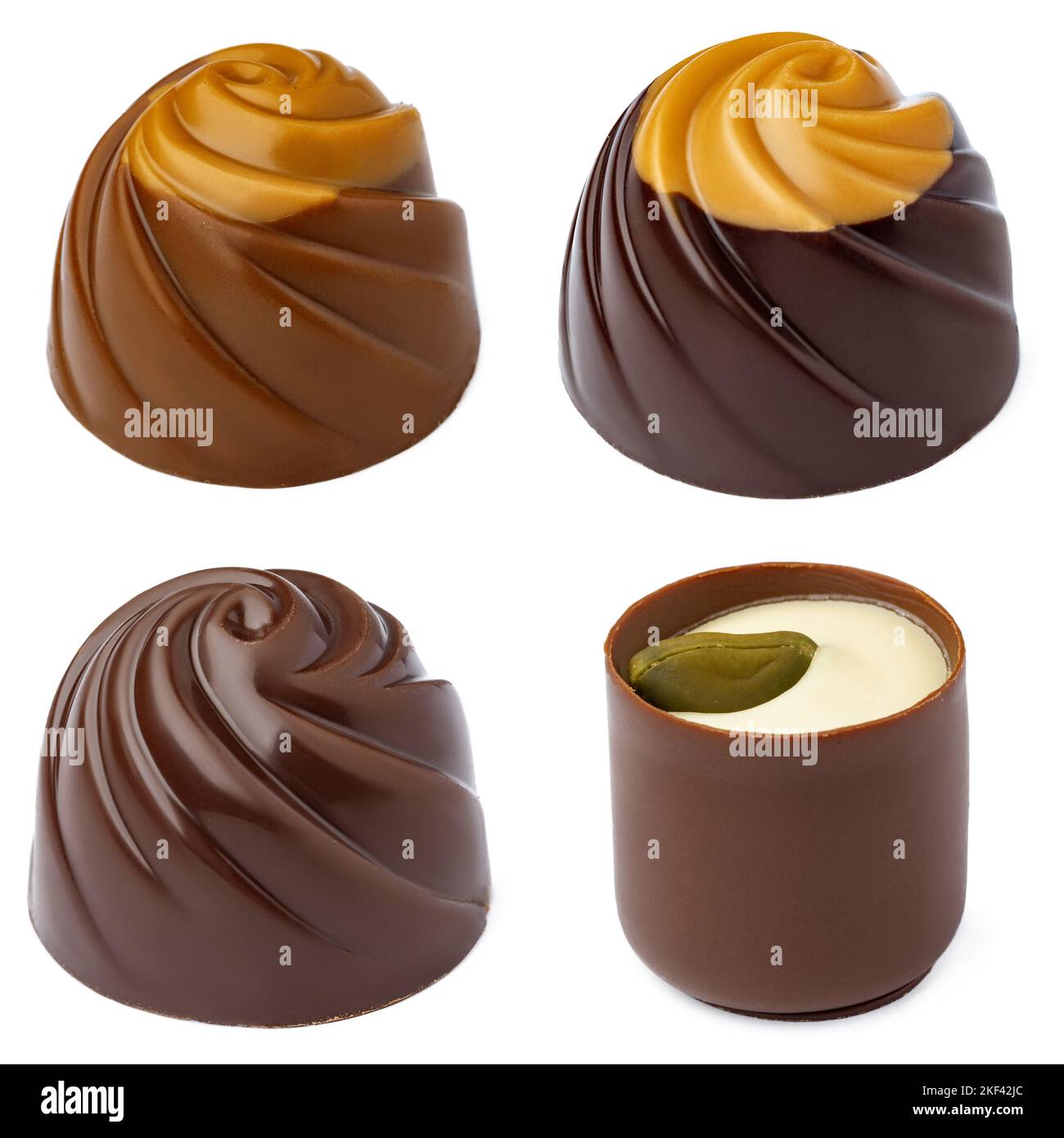 Chocolate candies collection collage isolated on white Stock Photo - Alamy