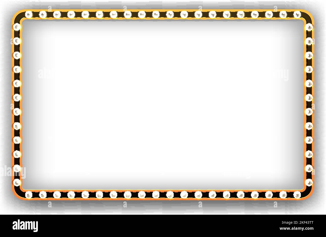 Lightbulb frame. Retro signboard mockup. Realistic border Stock Vector ...