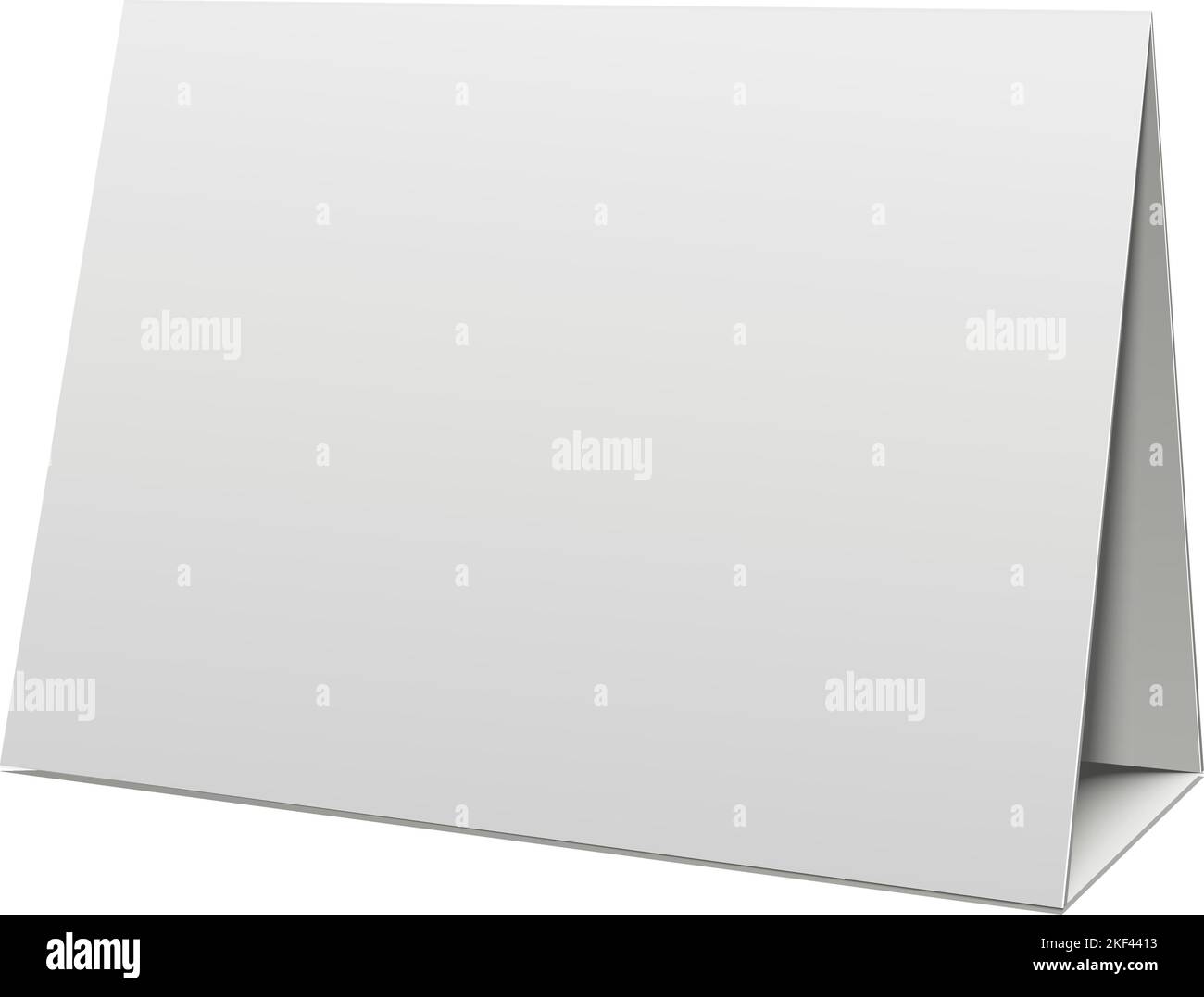 Folded paper card stand. Blank white mockup Stock Vector Image & Art