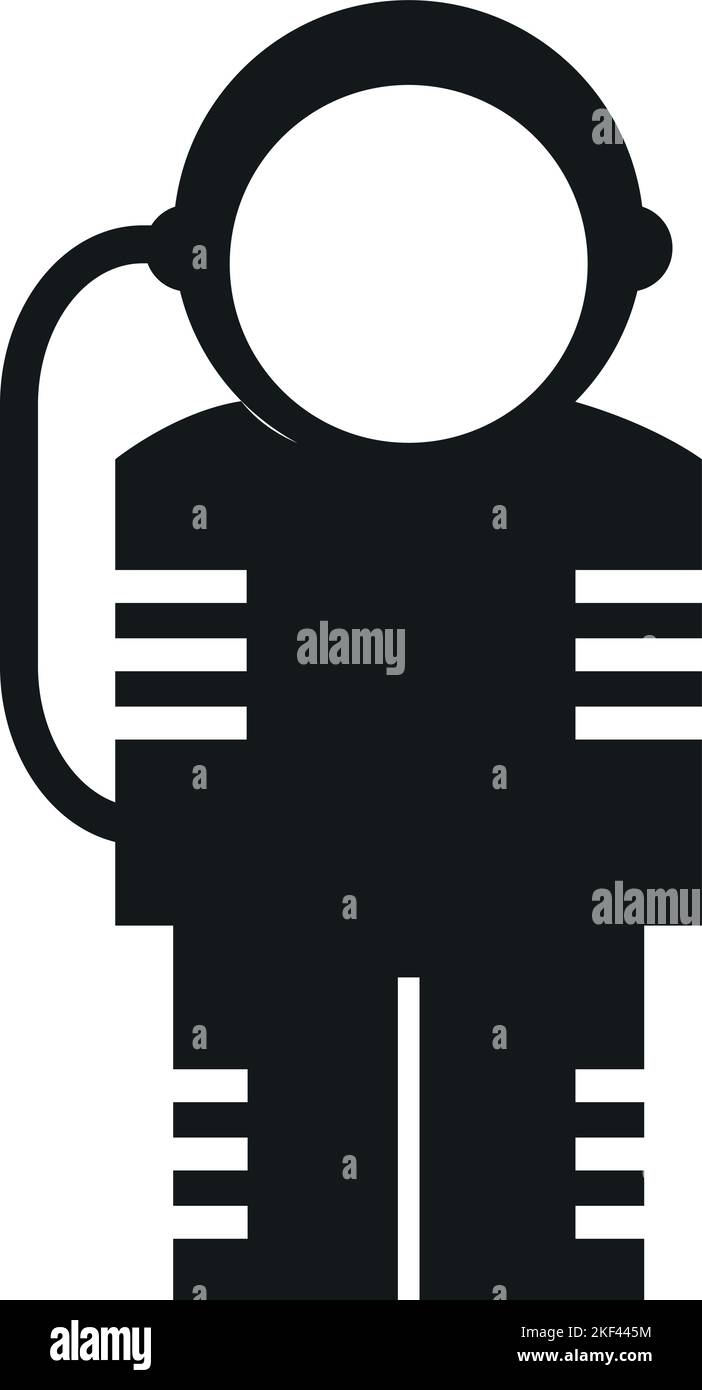 Spaceman suit black icon. Astronaut helmet symbol Stock Vector