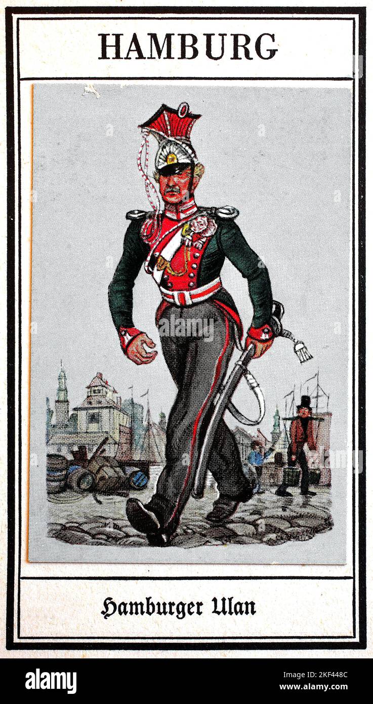 German uniforms of the 19th century, lines cavalry Hamburg