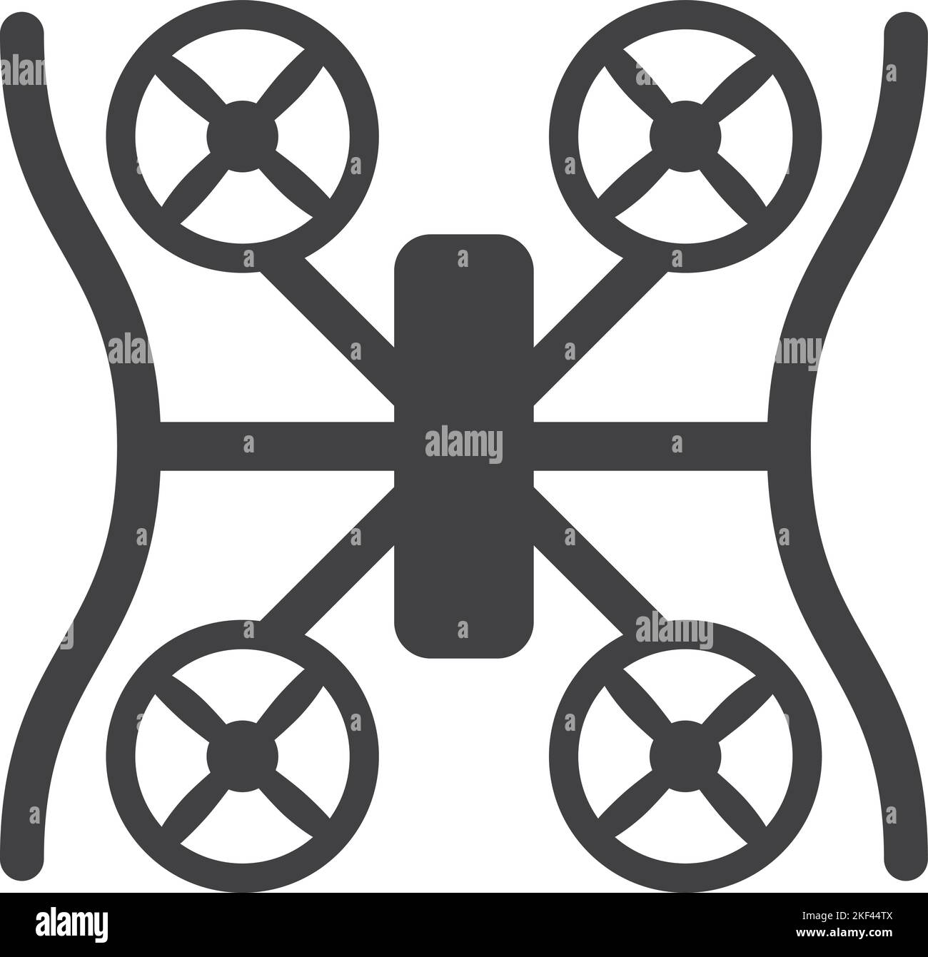 Quadrocopter black icon. Flying remote control aircraft Stock Vector