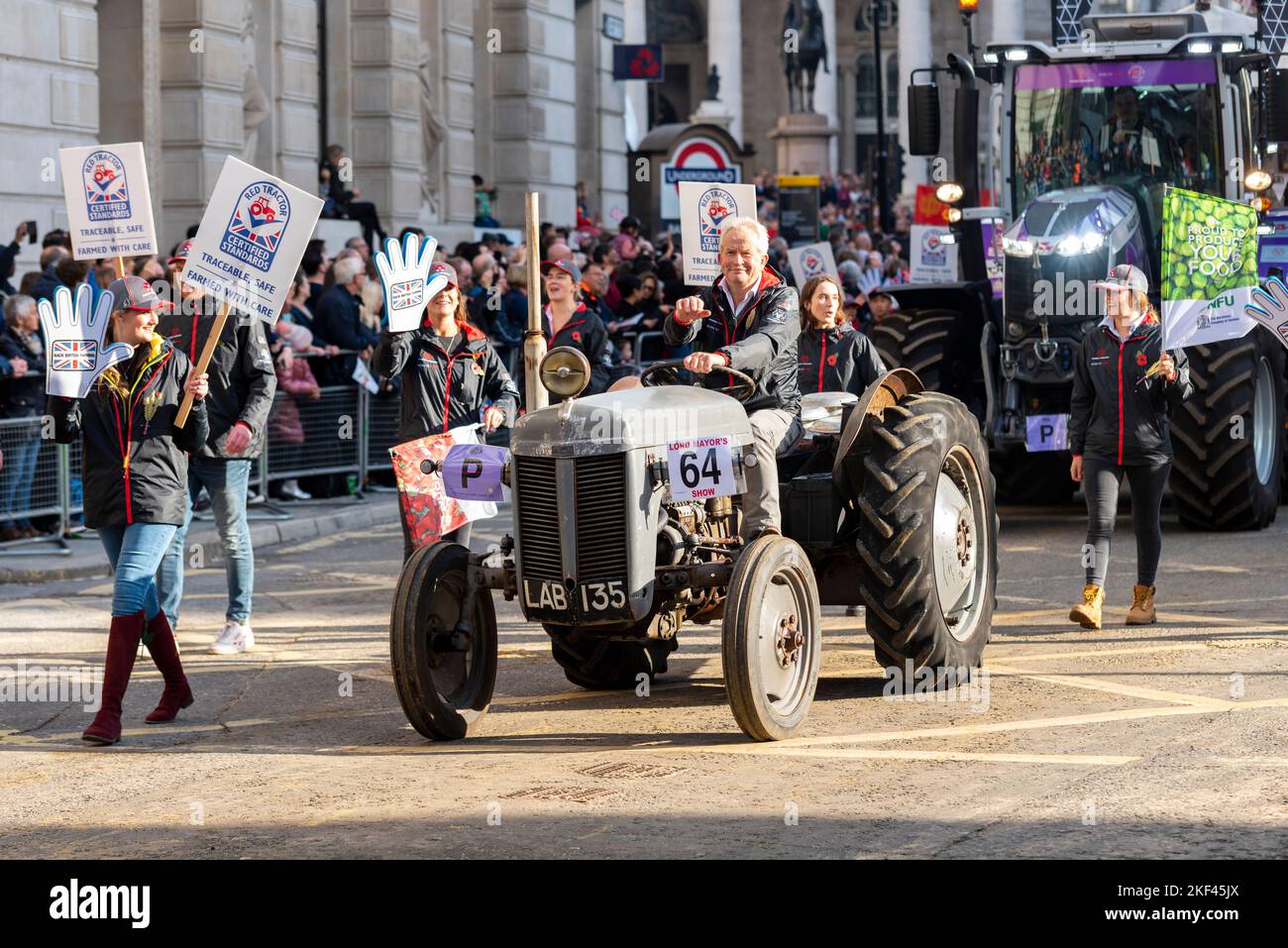The Worshipful Company of Farmers at the Lord Mayor's Show parade in the City of London, UK. 1952 Massey Ferguson T20 tractor Stock Photo