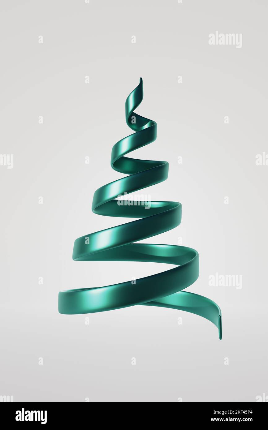 Christmas ribbon tree. 3D illustration Stock Photo - Alamy