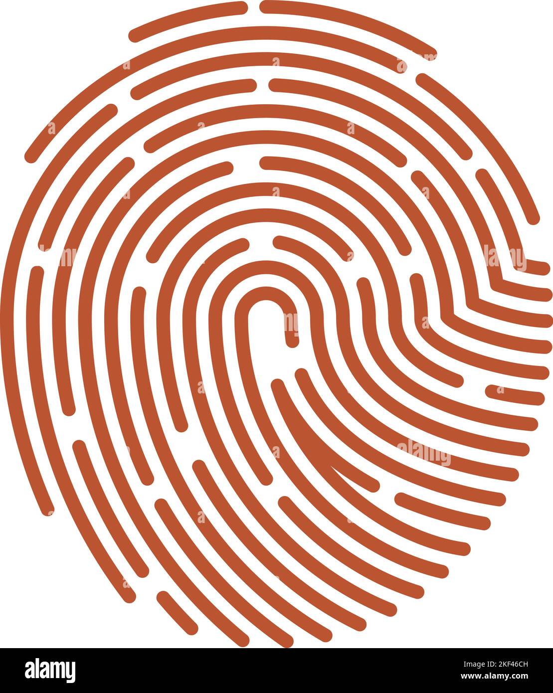 Red fingerprint icon wrong biometric data scan result stock vector