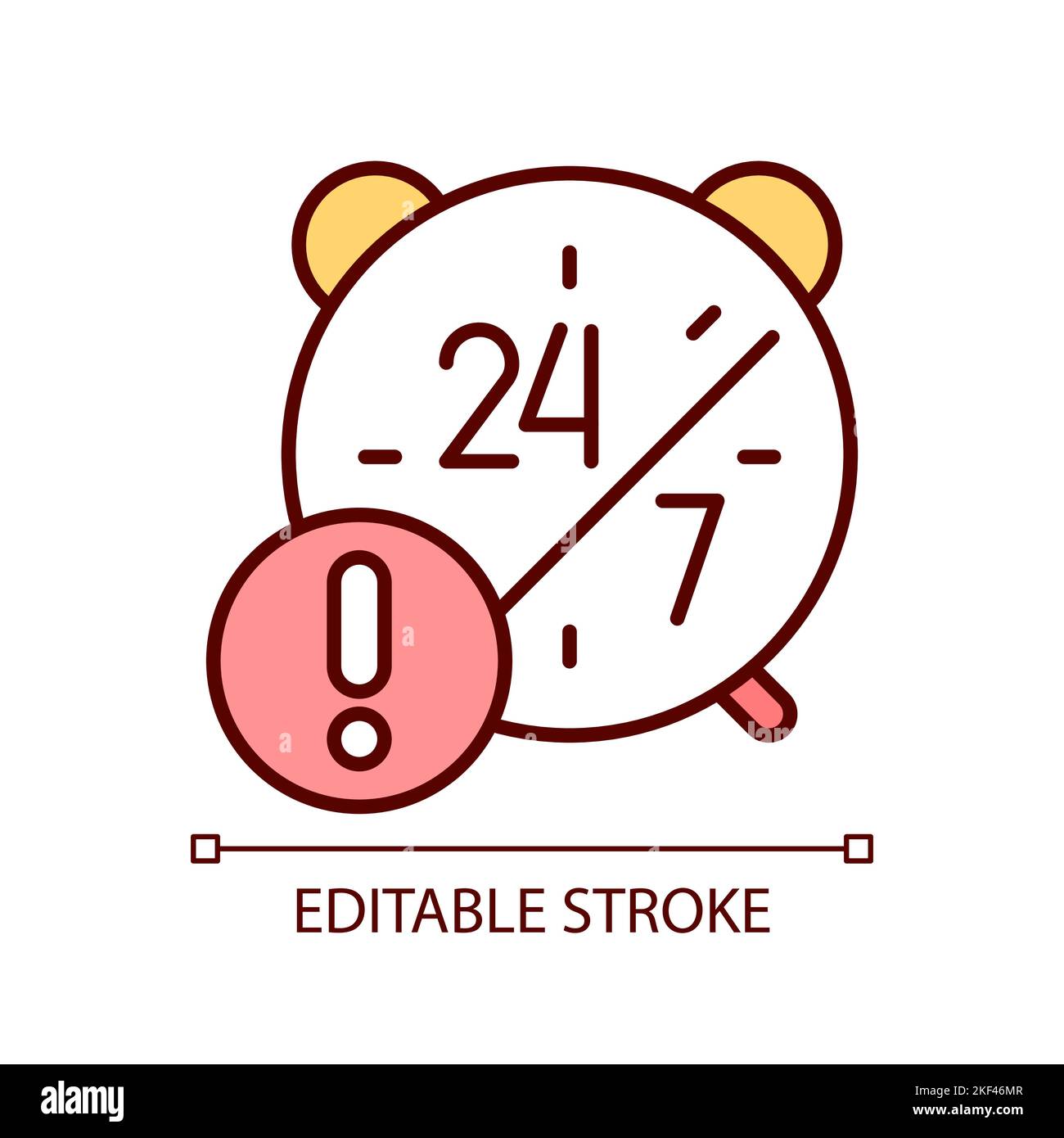 Dangers of working around the clock RGB color icon Stock Vector Image