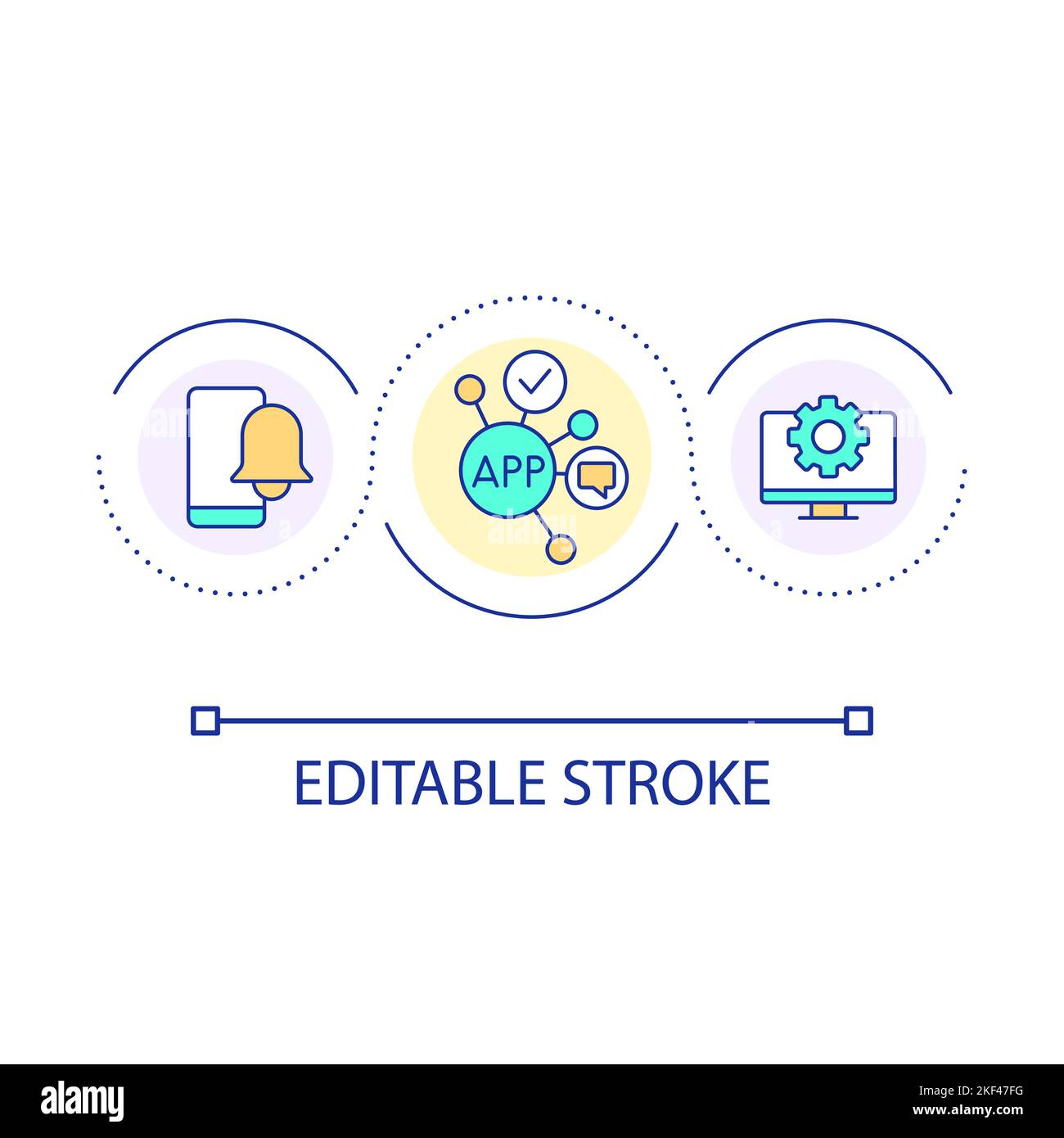 Web applications software loop concept icon Stock Vector