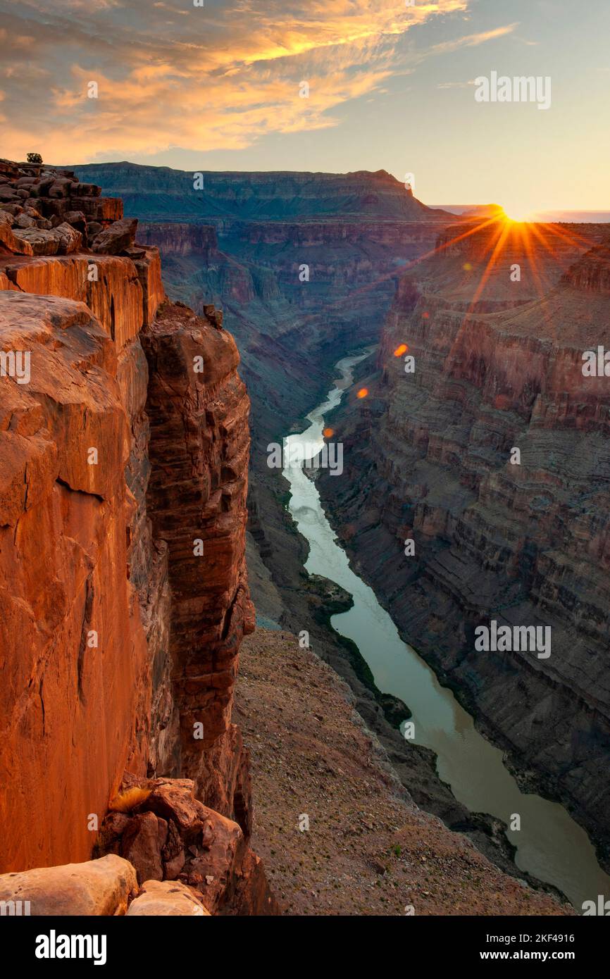 Sonnenaufgang Grand Canyon North Rim, Nordrand, Toroweap Point, Arizona, USA, Nordamerika Stock Photo