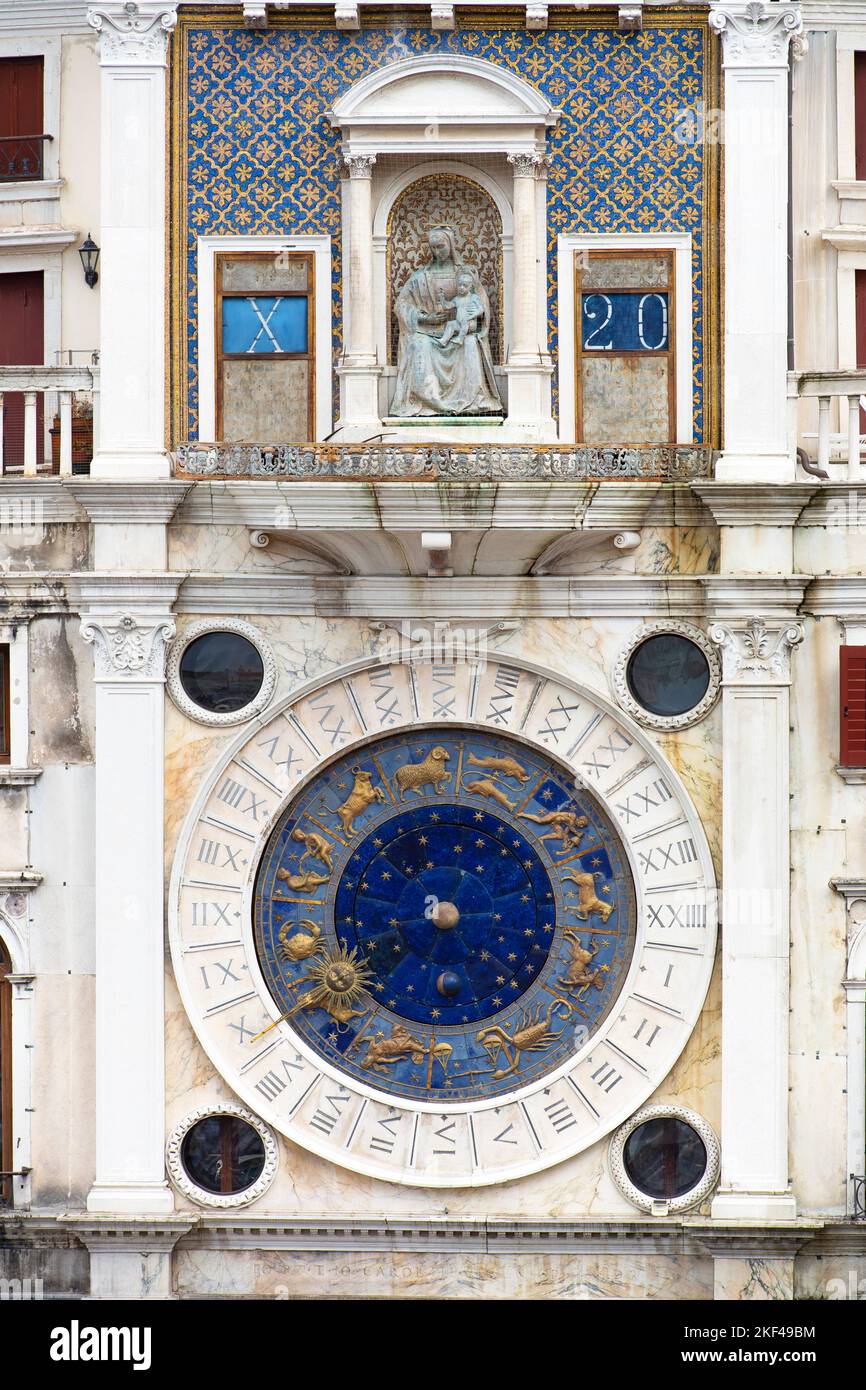 Astronomische Uhr, Uhrturm Torre dell 'Orologio, Markusplatz, Venedig
