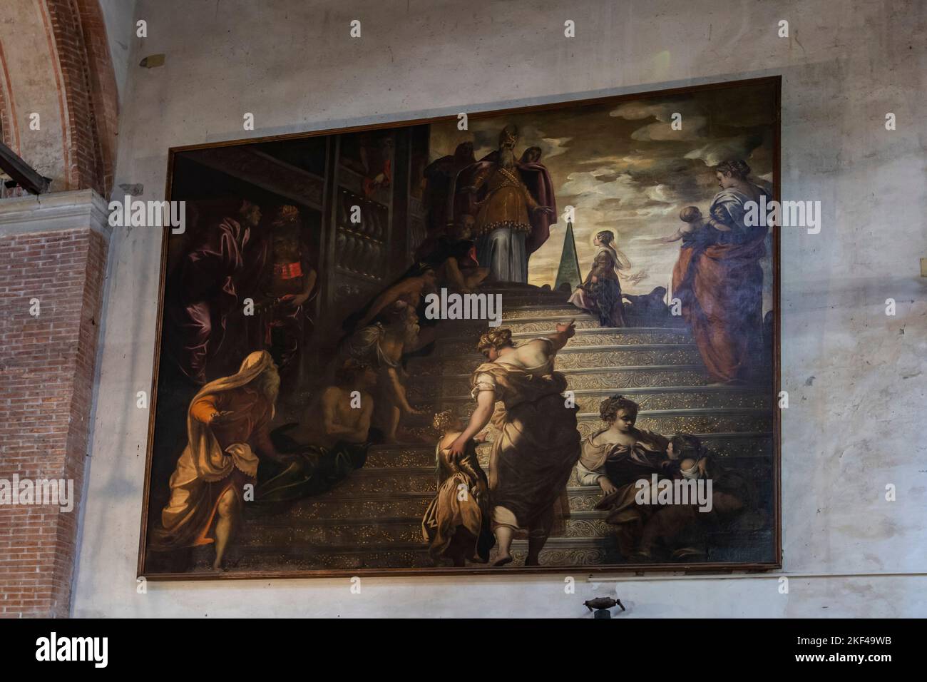Gemälde von Tintoretto 'Presentazione al tempio della vergine', in Kirche, Chiesa della Madonna dell'Orto, Grabeskirche von Tintoretto,  Venedig, Ital Stock Photo