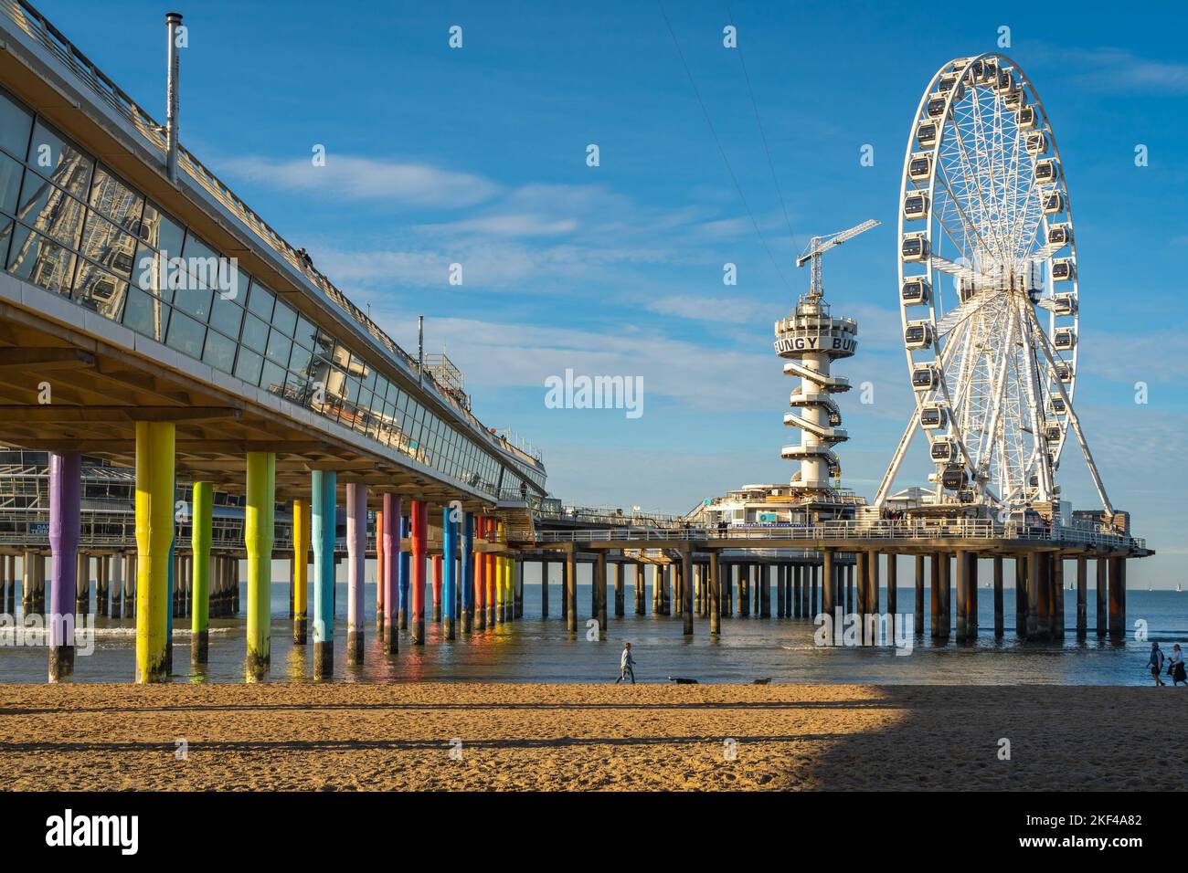 The Hague, The Netherlands, 12.11.2022, Famous ferris wheel Skyview de Pier at the Scheveningen beach, a major tourist attraction in The Hague Stock Photo