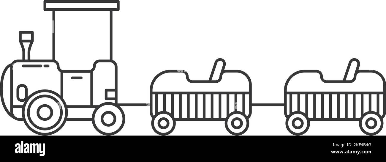 Toy train line icon. Kid park railroad Stock Vector