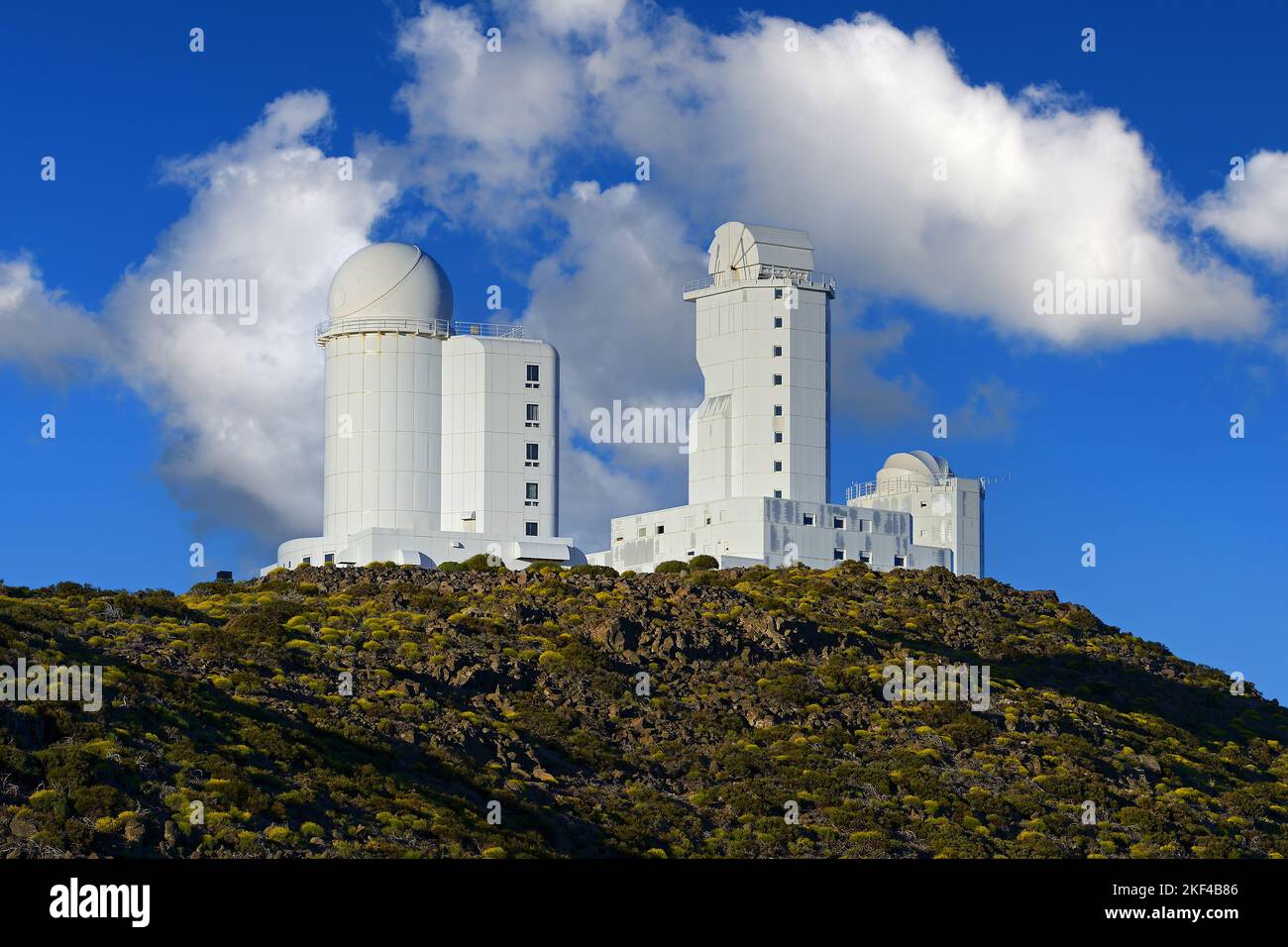 Observatorio del Teide, Sternwarte im Teide-Nationalpark, UNESCO-Weltnaturerbe,  Aguamansa, Teneriffa, Kanaren, Spanien, Observatorium, Stock Photo