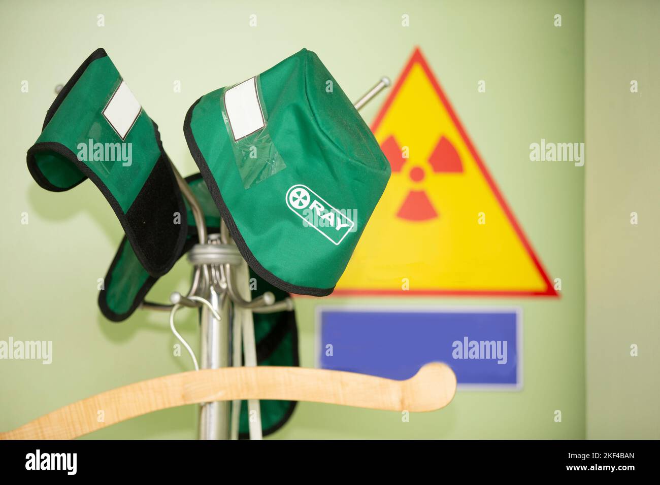 Protective medical hat against radioactive radiation during treatment