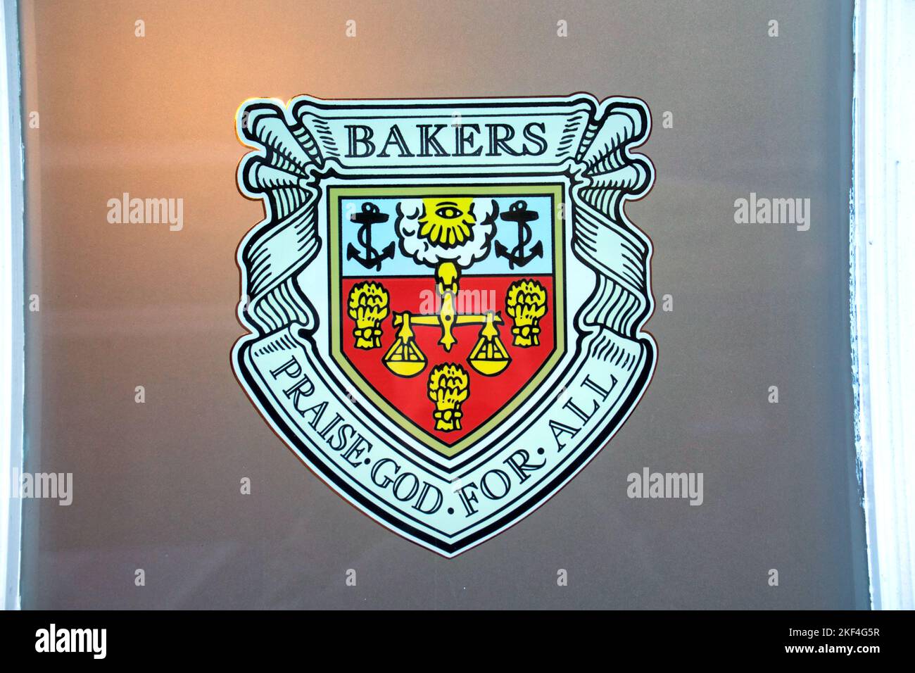 trades hall Glasgow close up of coat of arms for trade guild bakers Stock Photo