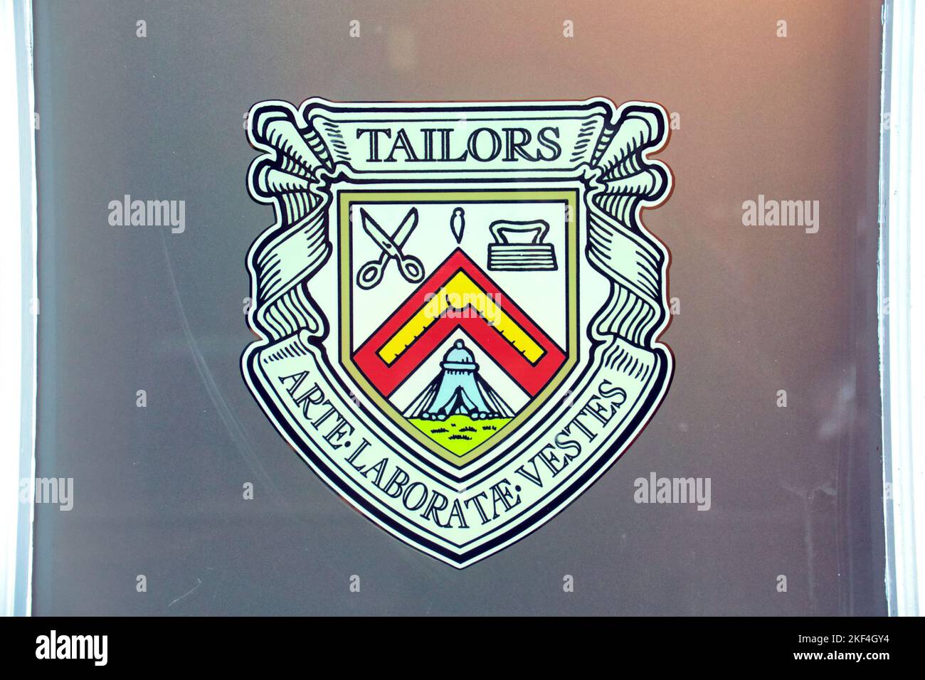 trades hall Glasgow close up of coat of arms for trade guild tailors Stock Photo