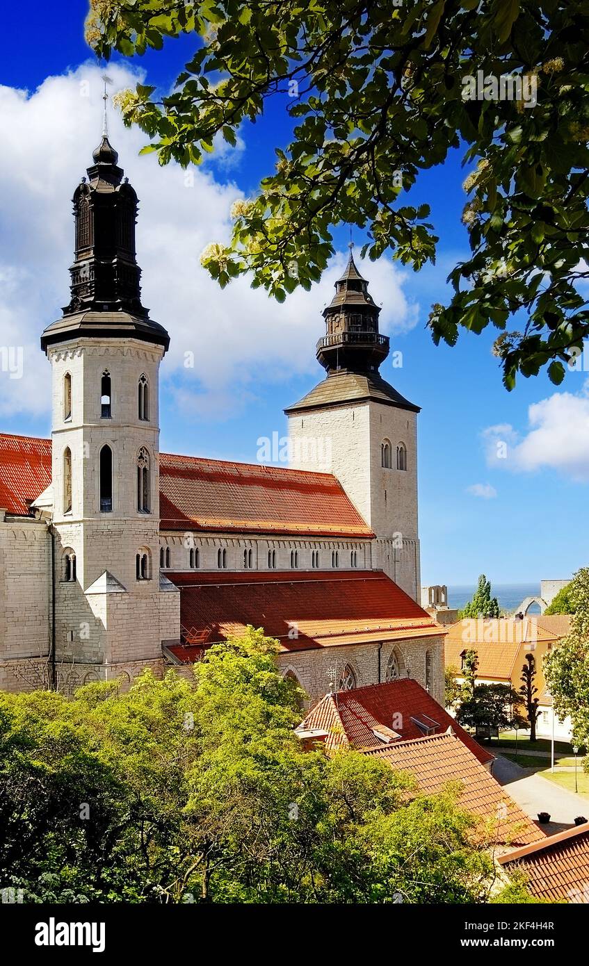 Domkirche in Visby auf Gotland, Kathedrale, Stock Photo