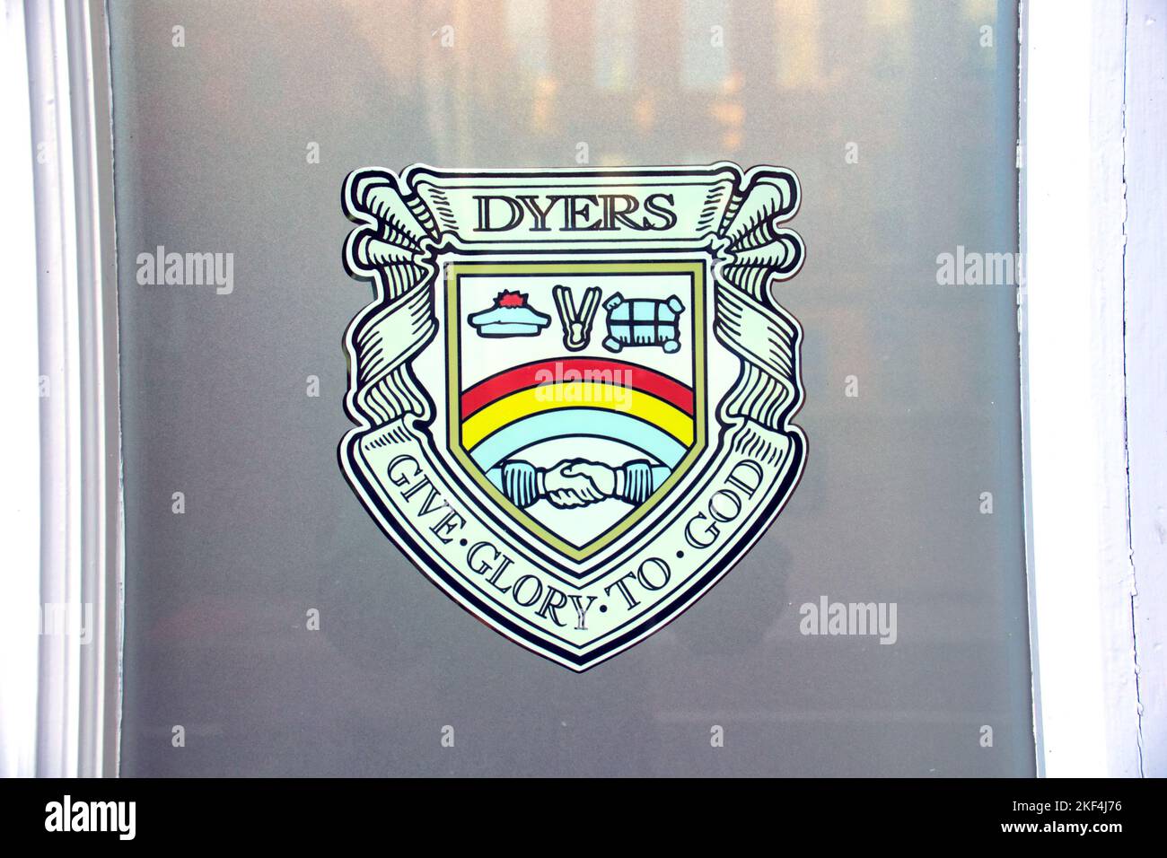 trades hall Glasgow close up of coat of arms for trade guild dyers Stock Photo