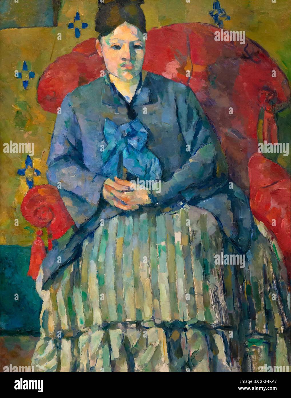 madame cezanne in a red dress Madame Cezanne -Hortense Fiquet, 1850-1922- in a Red Dress. Painting by Paul Cezanne
