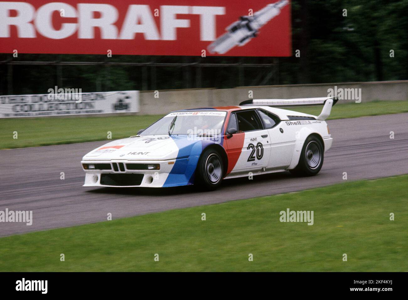 James Hunt driving in the BMW M1 Procar Championship at Donington Park ...