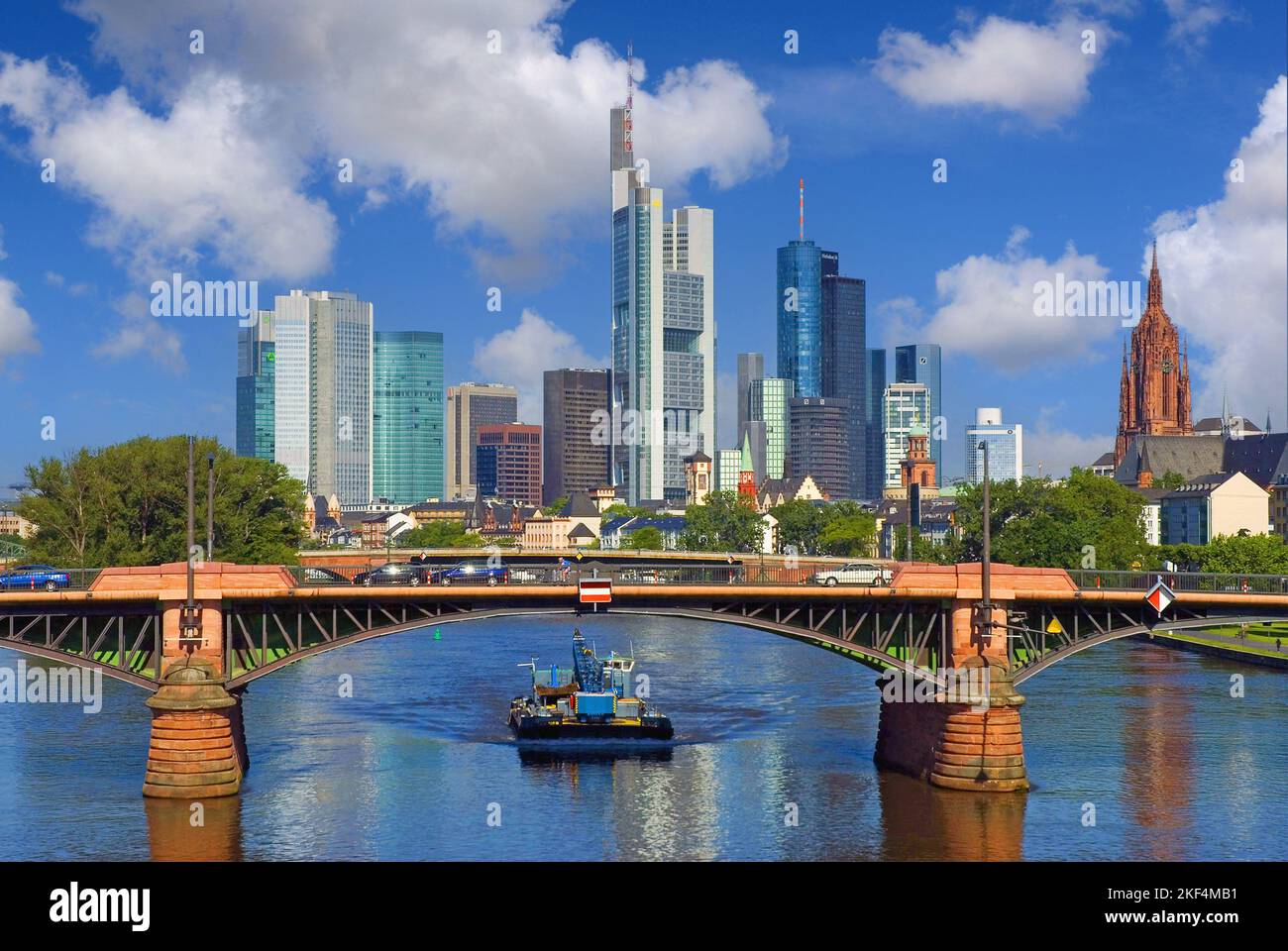 Die Skyline von Frankfurt am Main; hessen, Deutschland Stock Photo