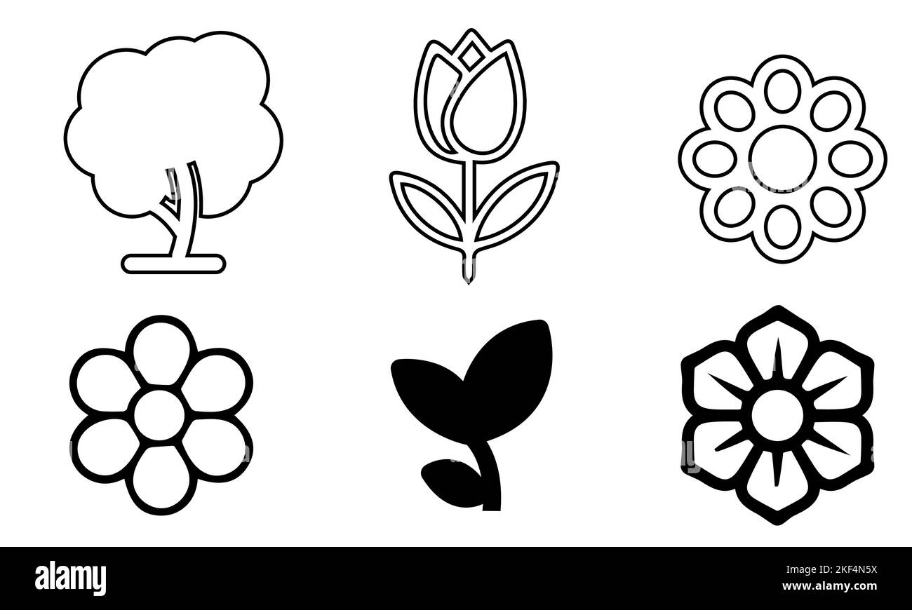 Flower icons vector collection, illustration logo template in trendy ...