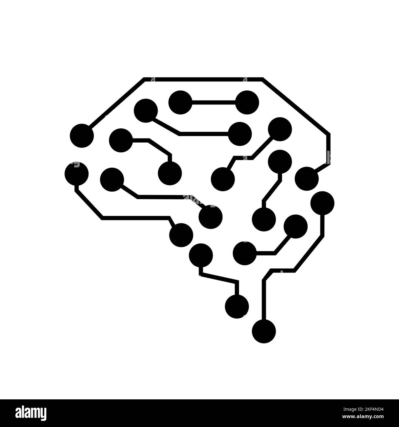 Brain circuit icon. Artificial intelligence AI brain concept. Vector illustration Stock Vector