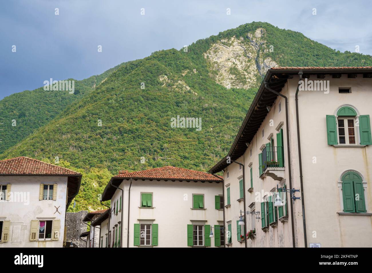 Exterior of historic buildings in Venzone, Udine province, Friuli-Venezia Giulia, Italy Stock Photo